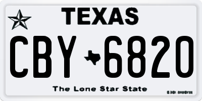 TX license plate CBY6820