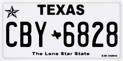 TX license plate CBY6828