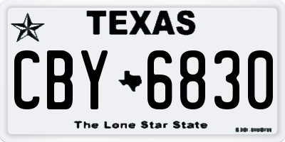 TX license plate CBY6830