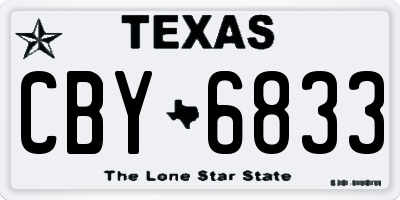 TX license plate CBY6833