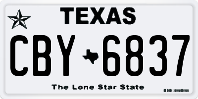 TX license plate CBY6837