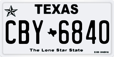 TX license plate CBY6840