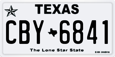 TX license plate CBY6841