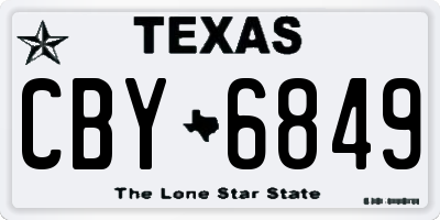 TX license plate CBY6849