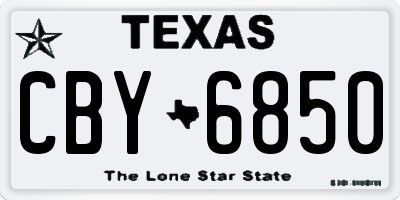TX license plate CBY6850