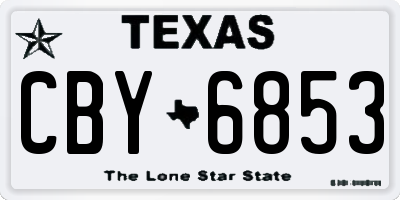 TX license plate CBY6853