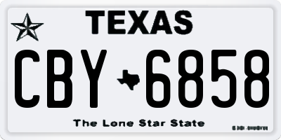TX license plate CBY6858