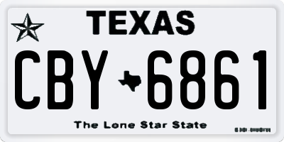 TX license plate CBY6861
