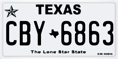 TX license plate CBY6863