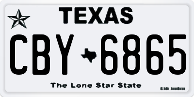 TX license plate CBY6865