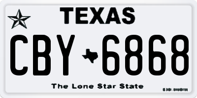 TX license plate CBY6868