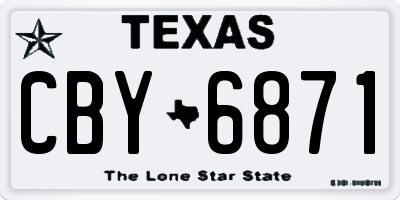 TX license plate CBY6871