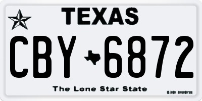 TX license plate CBY6872