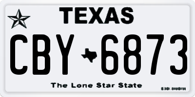TX license plate CBY6873