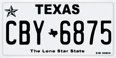 TX license plate CBY6875