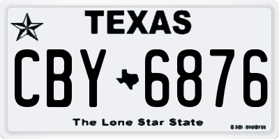 TX license plate CBY6876
