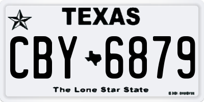 TX license plate CBY6879