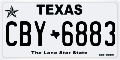 TX license plate CBY6883