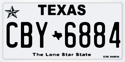 TX license plate CBY6884
