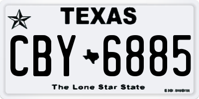 TX license plate CBY6885