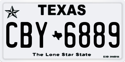 TX license plate CBY6889