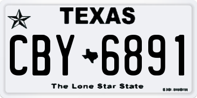 TX license plate CBY6891