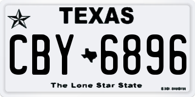 TX license plate CBY6896