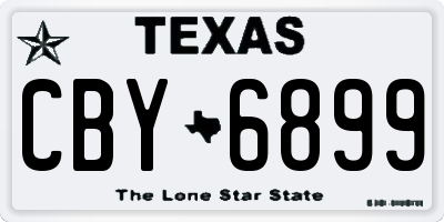 TX license plate CBY6899