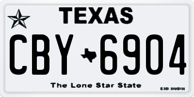TX license plate CBY6904
