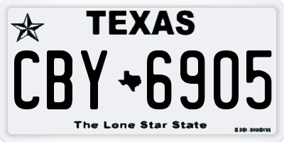 TX license plate CBY6905