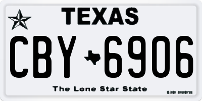 TX license plate CBY6906