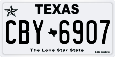TX license plate CBY6907
