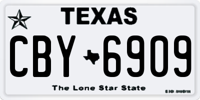 TX license plate CBY6909