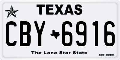TX license plate CBY6916