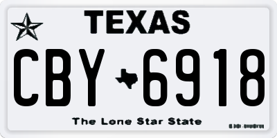 TX license plate CBY6918