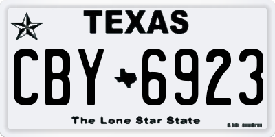 TX license plate CBY6923
