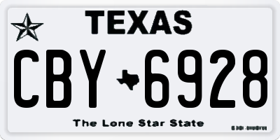 TX license plate CBY6928
