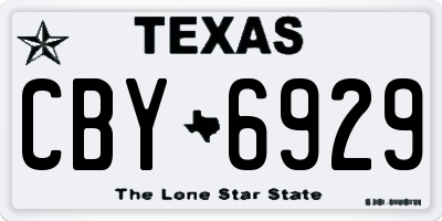 TX license plate CBY6929