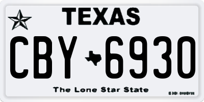 TX license plate CBY6930