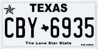 TX license plate CBY6935