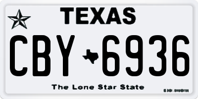 TX license plate CBY6936