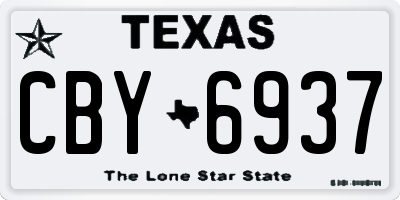 TX license plate CBY6937