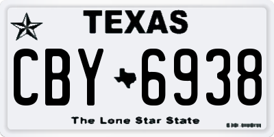 TX license plate CBY6938