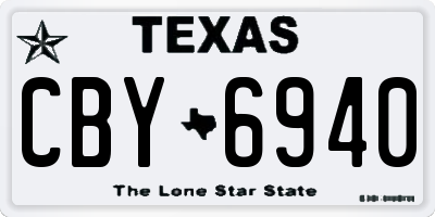 TX license plate CBY6940