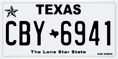 TX license plate CBY6941