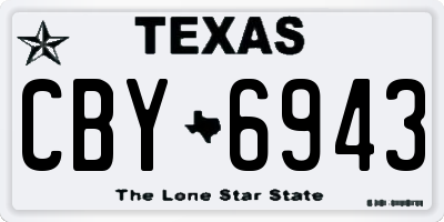 TX license plate CBY6943