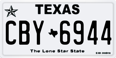 TX license plate CBY6944
