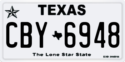 TX license plate CBY6948