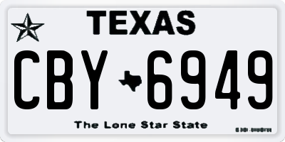 TX license plate CBY6949