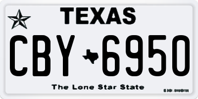 TX license plate CBY6950